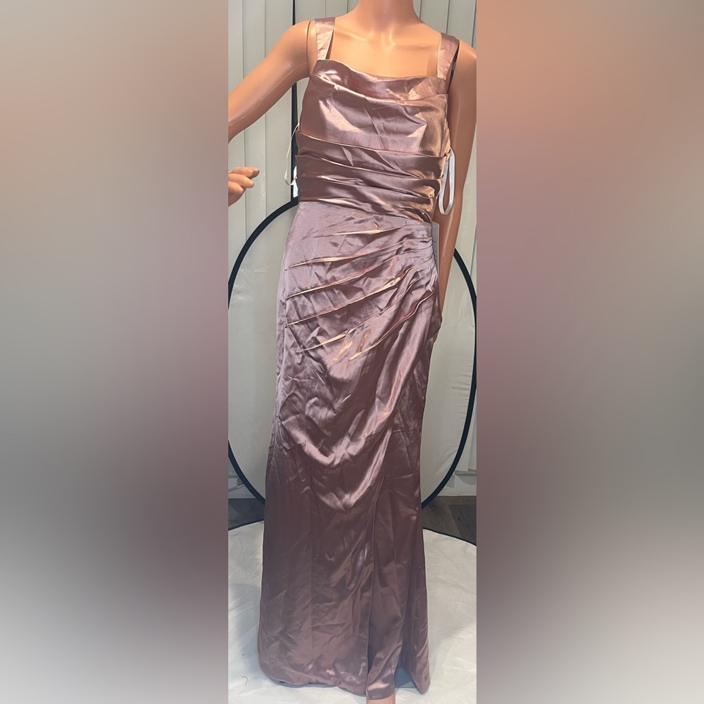 Chic Satin Maxi Dress in Dusty Rose